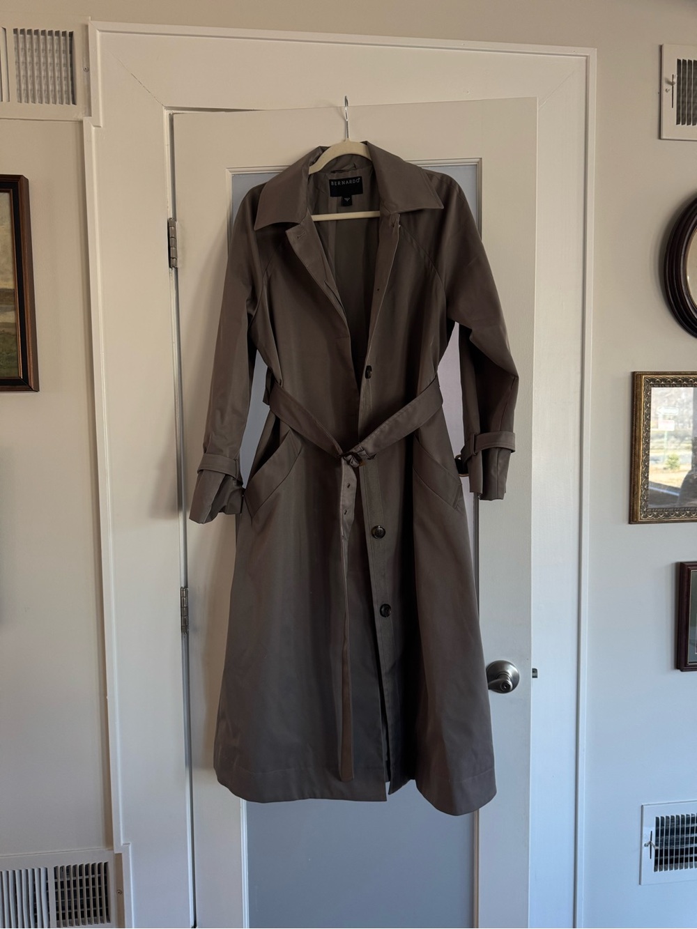 Bernardo Taupe Trench Coat - Classic Belted Style
